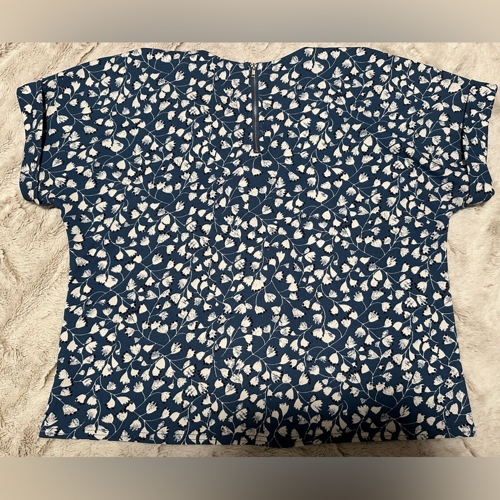MELLODAY Floral Crepe Top Blouse - Picture 6 of 9
